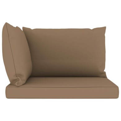 Coussins de canapé palette 3 pcs Taupe Tissu
