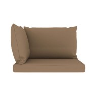 Coussins de canapé palette 3 pcs Taupe Tissu