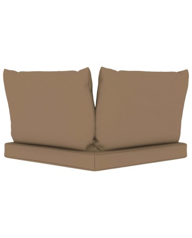 Coussins de canapé palette 3 pcs Taupe Tissu