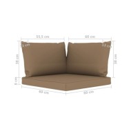 Coussins de canapé palette 3 pcs Taupe Tissu