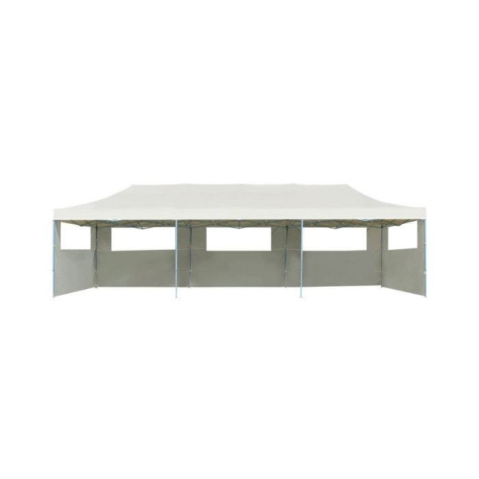 Tente de réception pliable avec 5 parois 3x9 m Blanc cassé