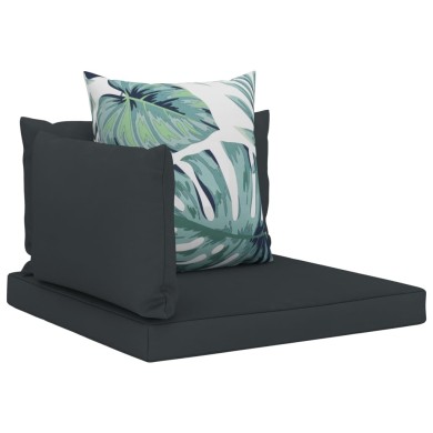 Coussins de canapé palette 4 pcs Anthracite Tissu