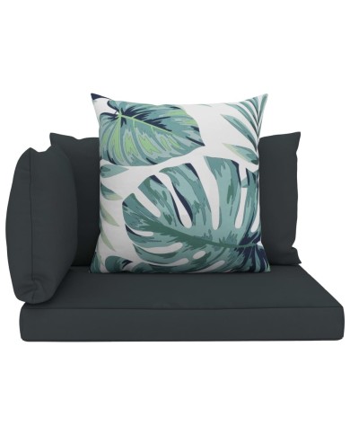 Coussins de canapé palette 4 pcs Anthracite Tissu