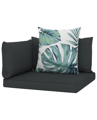 Coussins de canapé palette 4 pcs Anthracite Tissu