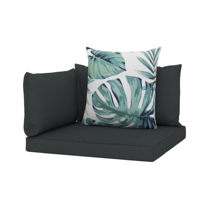Coussins de canapé palette 4 pcs Anthracite Tissu