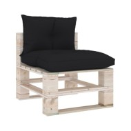 Coussins de canapé palette 2 pcs Noir Tissu