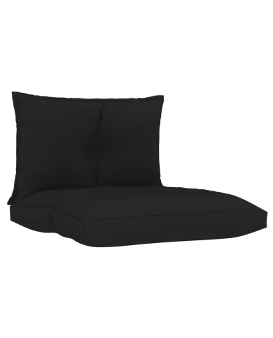 Coussins de canapé palette 2 pcs Noir Tissu