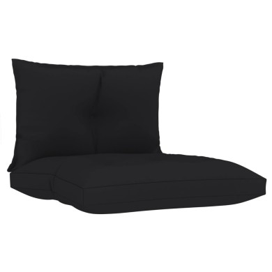 Coussins de canapé palette 2 pcs Noir Tissu