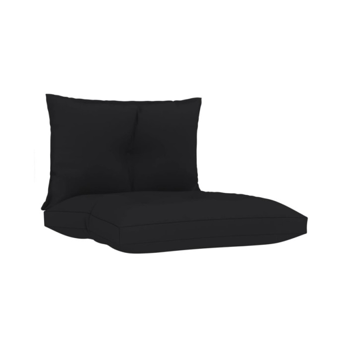 Coussins de canapé palette 2 pcs Noir Tissu