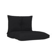 Coussins de canapé palette 2 pcs Noir Tissu