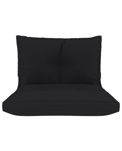 Coussins de canapé palette 2 pcs Noir Tissu