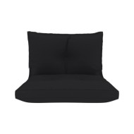 Coussins de canapé palette 2 pcs Noir Tissu