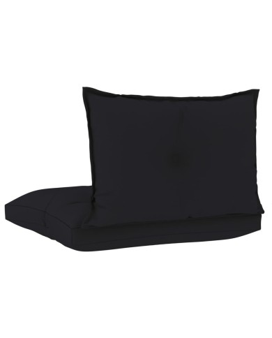 Coussins de canapé palette 2 pcs Noir Tissu