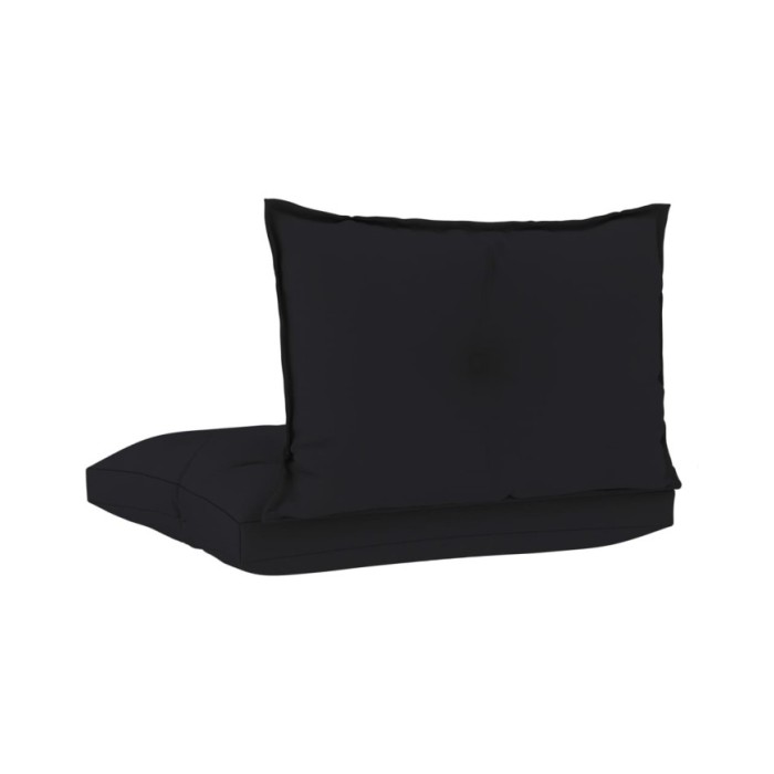 Coussins de canapé palette 2 pcs Noir Tissu