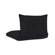 Coussins de canapé palette 2 pcs Noir Tissu