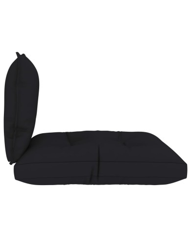 Coussins de canapé palette 2 pcs Noir Tissu