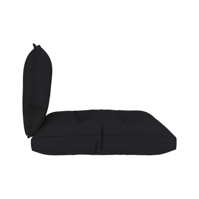 Coussins de canapé palette 2 pcs Noir Tissu