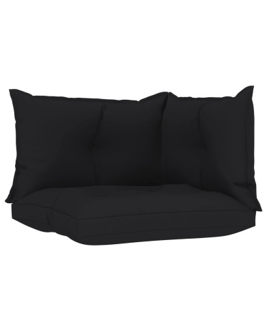 Coussins de canapé palette 3 pcs Noir Tissu