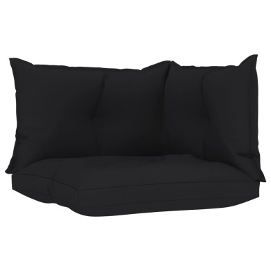 Coussins de canapé palette 3 pcs Noir Tissu