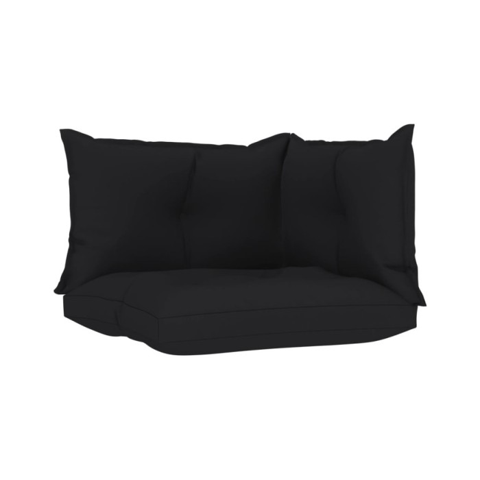 Coussins de canapé palette 3 pcs Noir Tissu
