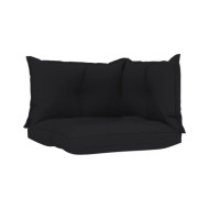Coussins de canapé palette 3 pcs Noir Tissu