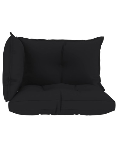 Coussins de canapé palette 3 pcs Noir Tissu