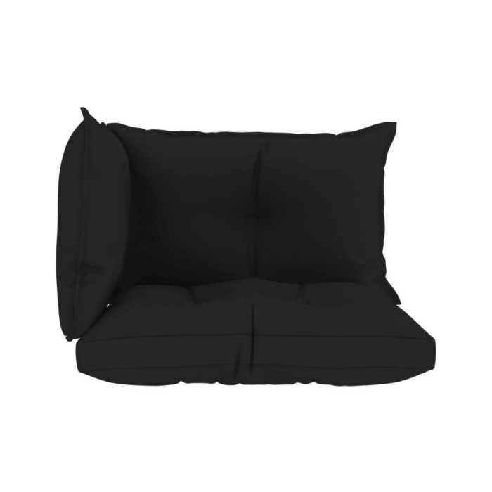 Coussins de canapé palette 3 pcs Noir Tissu