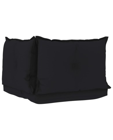 Coussins de canapé palette 3 pcs Noir Tissu