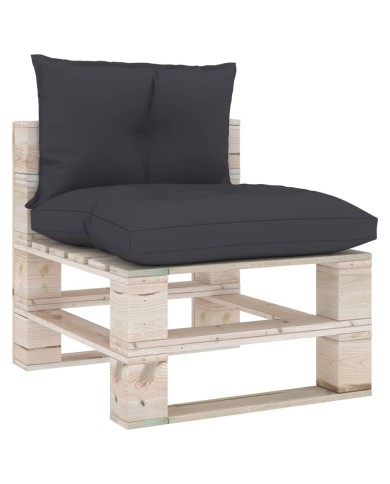 Coussins de canapé palette 2 pcs Anthracite Tissu