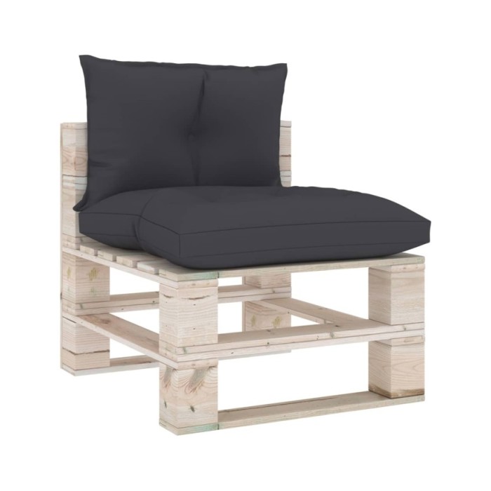 Coussins de canapé palette 2 pcs Anthracite Tissu