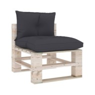 Coussins de canapé palette 2 pcs Anthracite Tissu