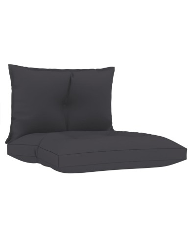 Coussins de canapé palette 2 pcs Anthracite Tissu