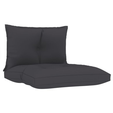 Coussins de canapé palette 2 pcs Anthracite Tissu