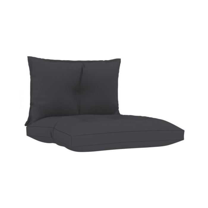 Coussins de canapé palette 2 pcs Anthracite Tissu