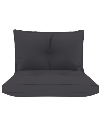 Coussins de canapé palette 2 pcs Anthracite Tissu