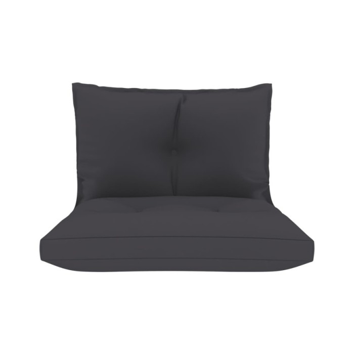 Coussins de canapé palette 2 pcs Anthracite Tissu