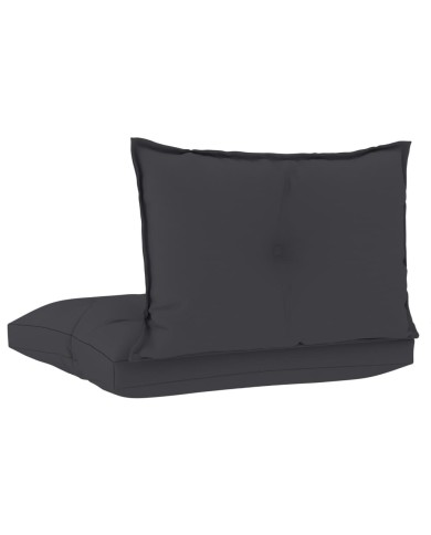 Coussins de canapé palette 2 pcs Anthracite Tissu