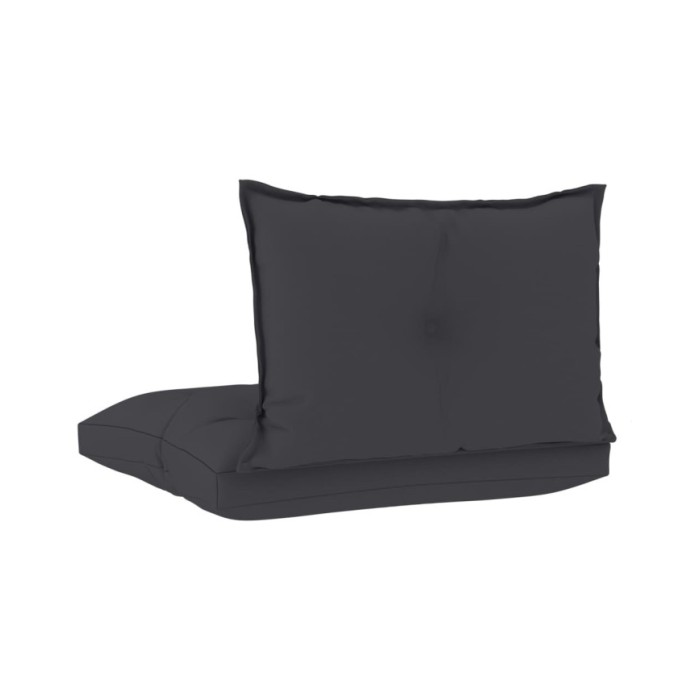Coussins de canapé palette 2 pcs Anthracite Tissu