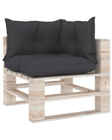 Coussins de canapé palette 3 pcs Anthracite Tissu