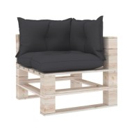 Coussins de canapé palette 3 pcs Anthracite Tissu