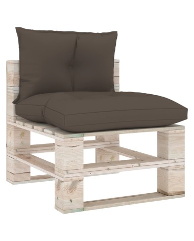 Coussins de canapé palette 2 pcs Taupe Tissu