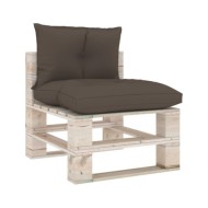 Coussins de canapé palette 2 pcs Taupe Tissu