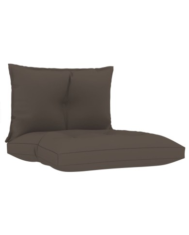 Coussins de canapé palette 2 pcs Taupe Tissu
