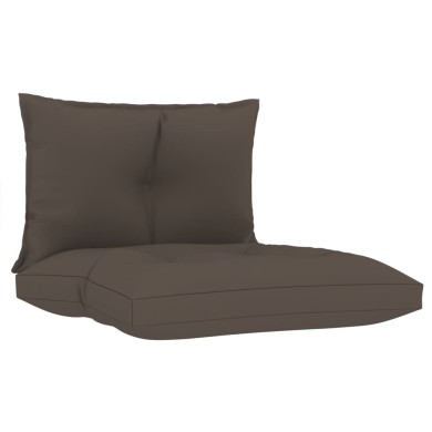 Coussins de canapé palette 2 pcs Taupe Tissu