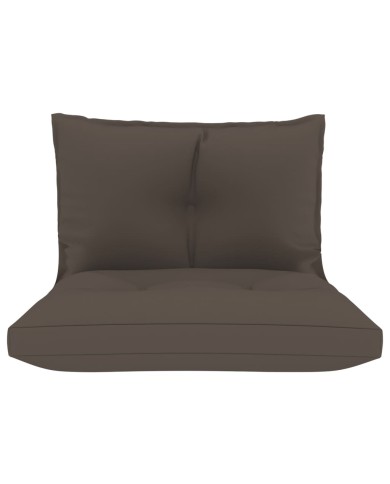 Coussins de canapé palette 2 pcs Taupe Tissu