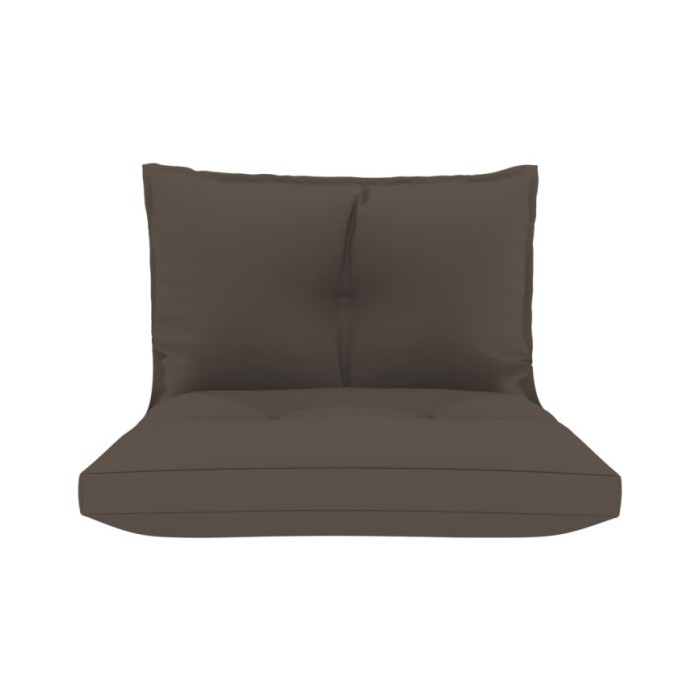 Coussins de canapé palette 2 pcs Taupe Tissu
