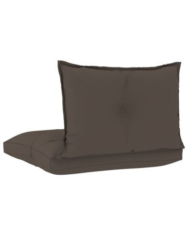 Coussins de canapé palette 2 pcs Taupe Tissu