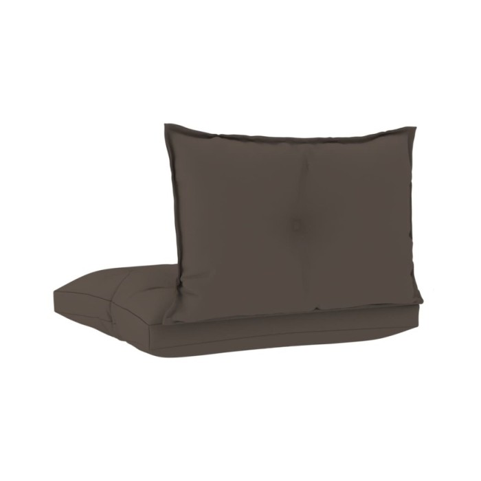 Coussins de canapé palette 2 pcs Taupe Tissu