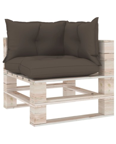 Coussins de canapé palette 3 pcs Taupe Tissu