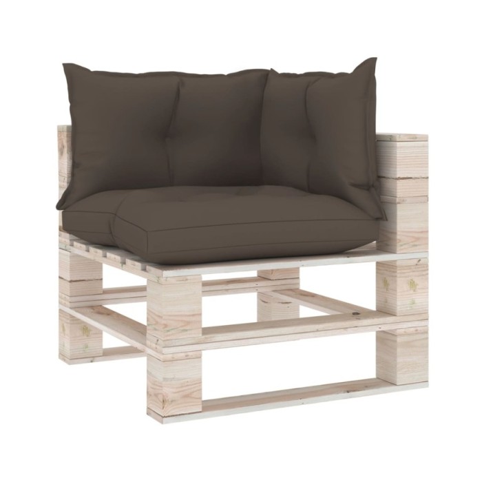 Coussins de canapé palette 3 pcs Taupe Tissu